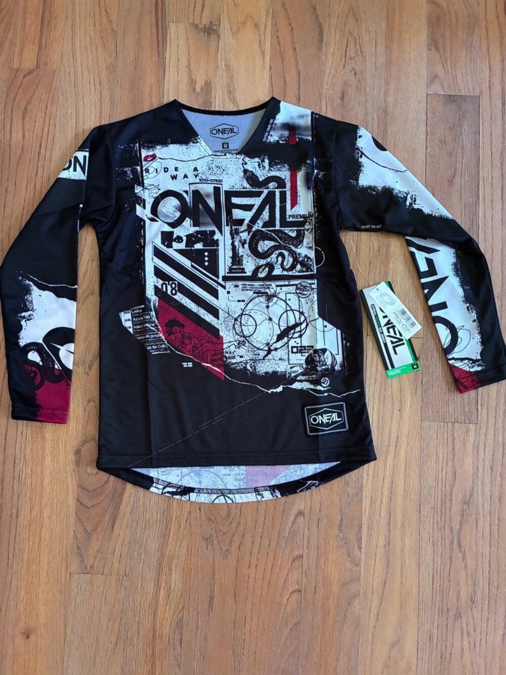 NWT O'Neal Youth MX Motocross Jersey Black White Red Size Medium